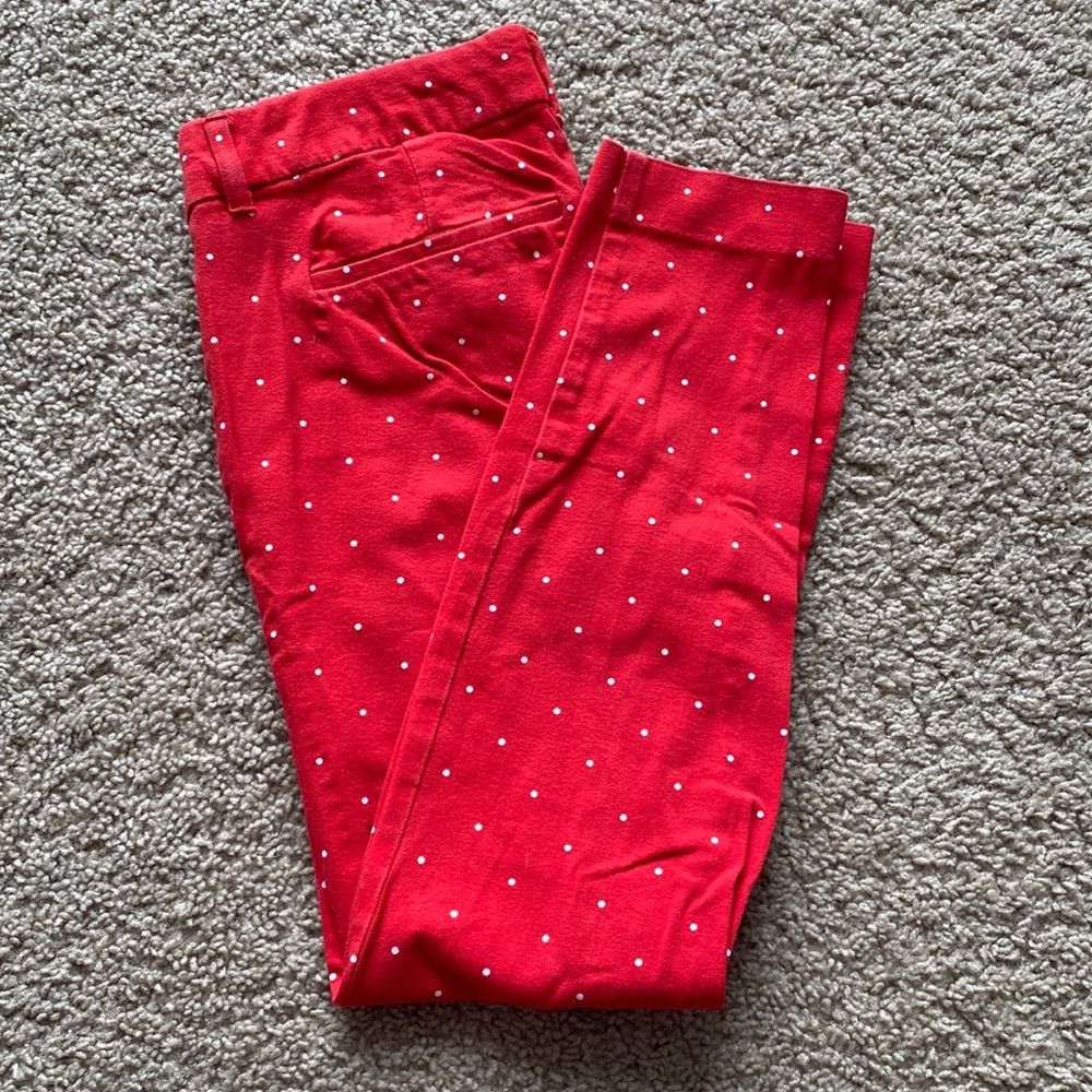 Red Pants with White Dots